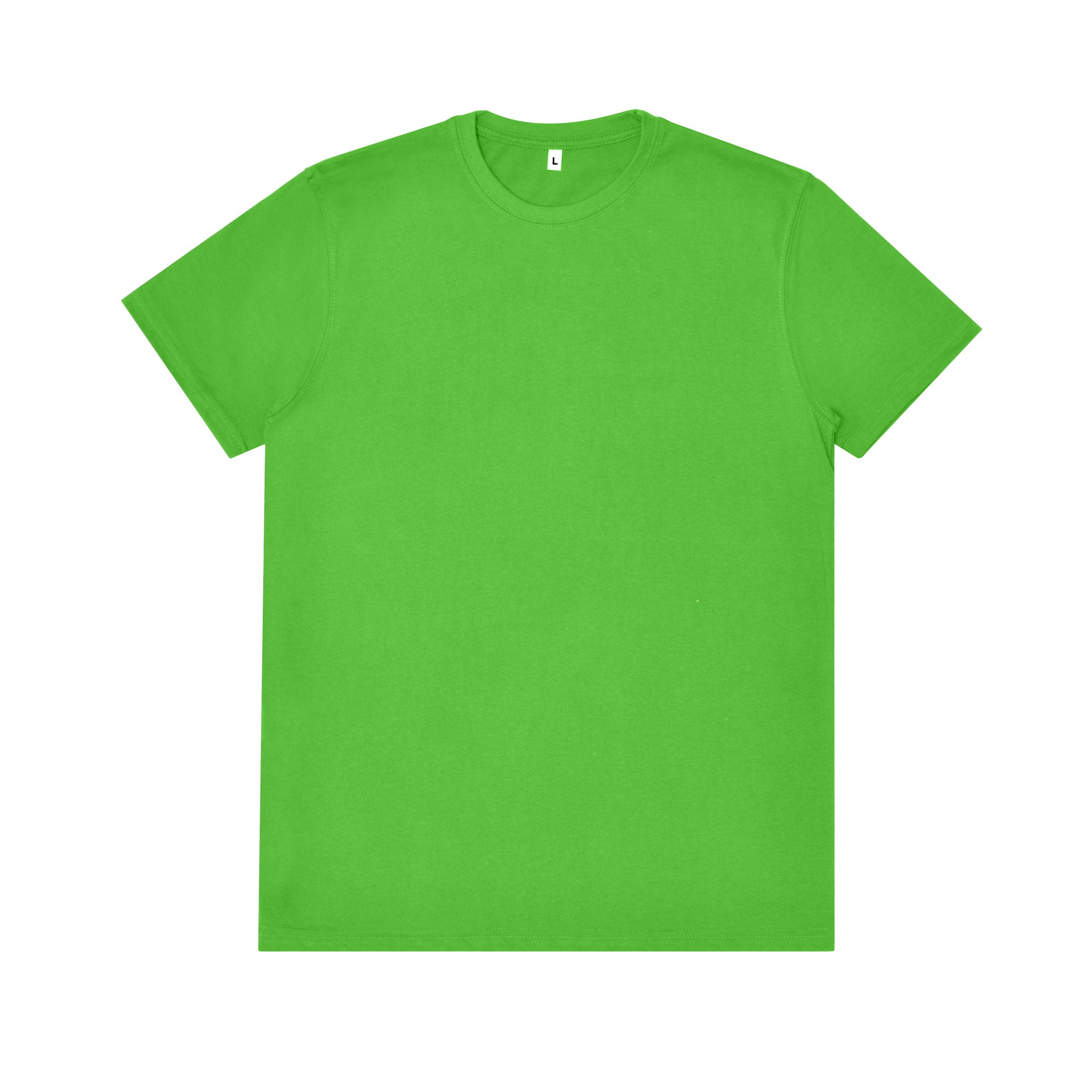 Essential Crew Neck plain Parrot Green T-Shirt at whoesale rate Essential Crew Neck plain Parrot Green T-Shirt at whoesale rate